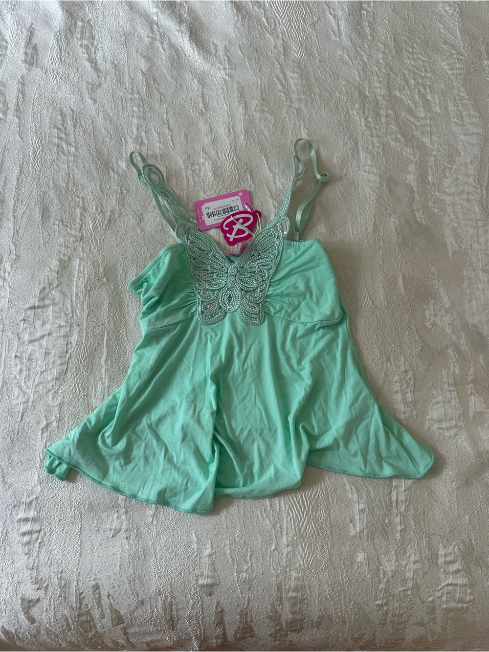Edikted Mint Green Butterfly Appliqué Camisole